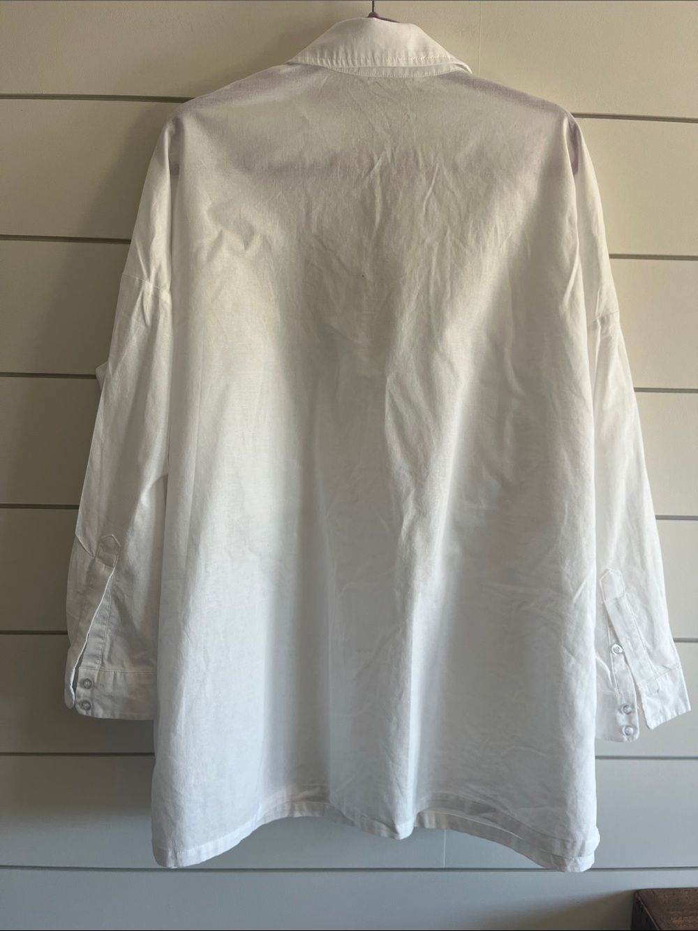 Commense White Linen Blend Oversized Relaxed Dress Size Small - Picture 6 of 7
